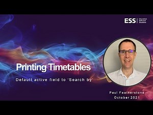 Printing Timetable Options