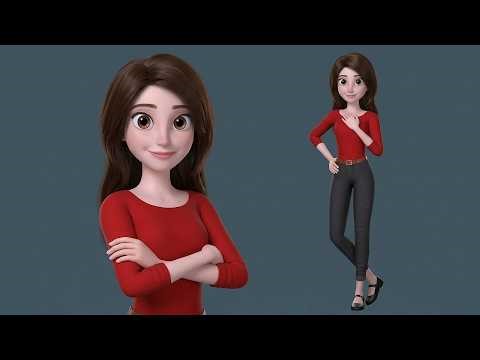 3D Stylized Female Character - Disney Cartoon