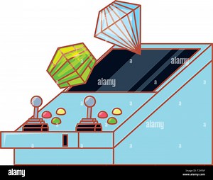 retro console video game machine with diamond prize vector illustration design Stock Vector Image & Art - Alamy