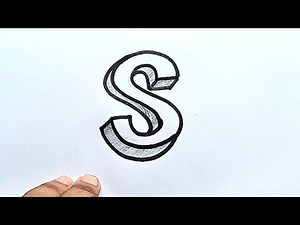 How to Draw 3D Letter S | Easy 3D Alphabet Drawing | Kasturimaa Arts