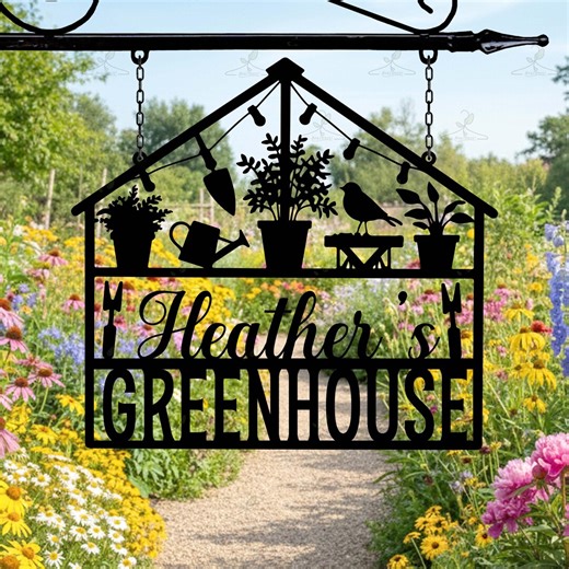 Custom Garden Greenhouse Metal Sign, Plant Lover Wall Decor - Etsy