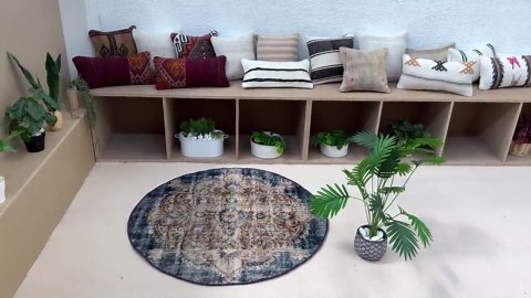 Small Rug Vintage Turkish Round Anatolian Rugs for Bathroom 3.7x3.7 Ft Beige Wool Handwoven Entry Aztec Turkey Bohemian Interior Designer - Etsy