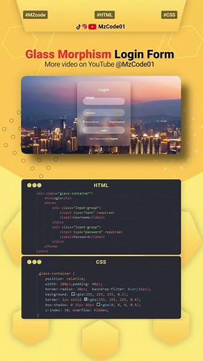 Glass Morphism Login Styling with CSS Techniques