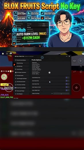 BLOX FRUITS Script No Key AUTO FARM, SEA EVENT, MASTERY FARM, AUTO RAID, FAST ATTACK, V4, VOLCANO