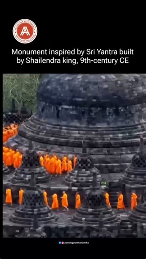 Anamika Gaba on Instagram: "This Sri Yantra–inspired architectural monument, built in the 9th century CE under the Shailendra dynasty, represents a rare blend of sacred geometry and early medieval engineering. Its layout mirrors the spiritual symmetry of the Sri Yantra, symbolising cosmic order, meditation, and divine energy. The structure showcases remarkable craftsmanship, precise stone carving, and advanced planning uncommon for its era. History and Location: The Shailendra dynasty was a powe