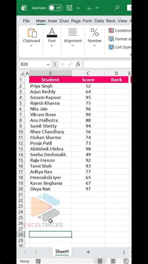 EXCEL TRICKS on Instagram: "How to use the RANK function in Excel #excelshort #excel #ExcelFormula #RANK #AdvancedExcel MicrosoftExcel OfficeTips DataAnalysis LearnExcel ProductivityTips Shorts exceltricks excelshorts"
