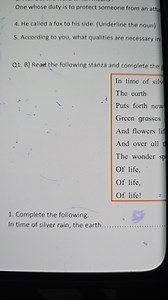 Read the following stanza and complete the sentence:In time o... | Filo