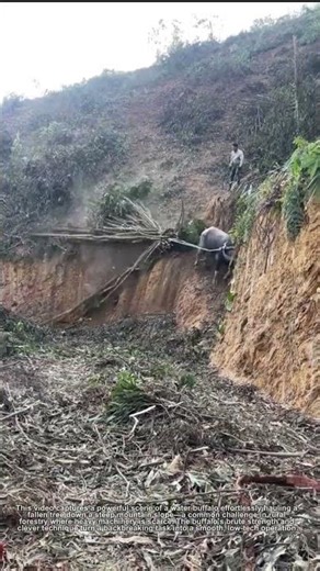 🔥 Water Buffalo’s Epic Log Haul! 🌾↓ (Mountain Strength!)