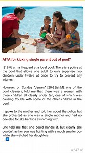 🌞 AITA for kicking 🎠 single parent out of pool? | Reddit Lore Keepers