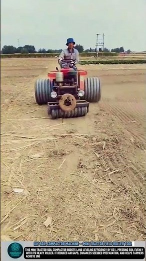 DIY Soil Compactor Machine – Mini Tractor Field Roller Tool