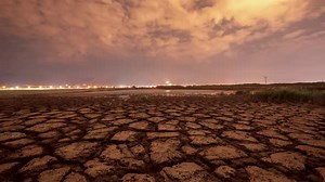 Dry Cracked Earth Time Lapse at Night