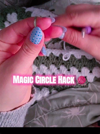 Magic Ring Hack! I know some people really struggle to learn how to make a magic circle when crocheting, I personally prefer the actual circle but this hack works just fine & is a lot easier for beginners! #crochethack #magiccircle #crochetbeginner #crochettips #fyp