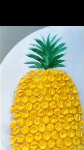 🍍 🍎 Fun and creative bubble Wrap painting idea# DIY easy technique to make pineapple and apple