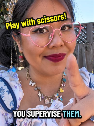 so many parents are terrified of letting their kids cut things with scissors when in fact that is a skill they should pick up as early as possible. it helps build the muscles in their hands so they can in the future hold a pen or pencil, plus it gives them an increase in motor skills and awareness. safety scissors exist if that helps you feel safer! #parentingtips #kidslearning #kidsactivities