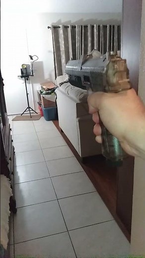 Testing the .68 Cal. JT ER2 Paintball CO2 Pistol shooting 2 shoots using Nylon Balls