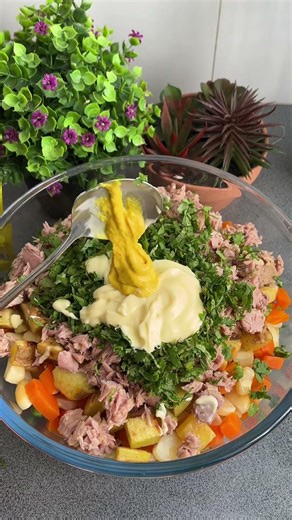 Deliciosa ensalada de fideos con atún #recetas #cocinaconsabor #receta #delicioso #recetasfaciles