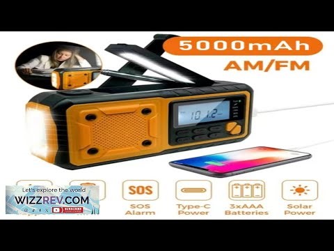 5000mAh Portable Emergency Solar Power Radio Hand Crank Charging AM FM SW multi