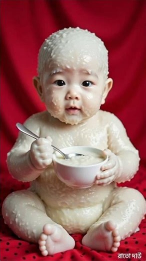 Baby Eating Sweet Rice Pudding ASMR 😱🍚 | So Satisfying! #Shorts