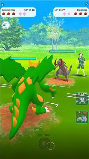 ✨Shiny Druddigon V/S ✨Shiny Haxorous PVP Dragon Battle in #pokemongo