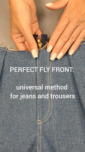 Stylish PDF sewing patterns | ☝️How to sew a fly front: universal method for jeans and trousers I tried to show the most important moments in 90 seconds! Hope my video... | Instagram