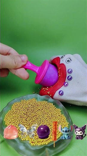 ASMR hand mukbang | Peach Jelly | Butterfly Jelly | Stitch Marshmallow