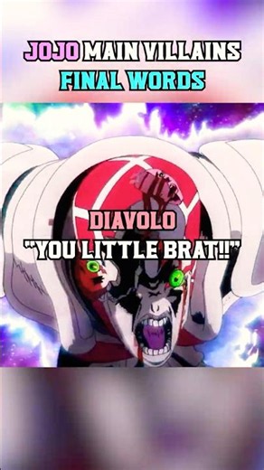 JOJO MAIN VILLAINS FINAL WORDS 🔥 | #shorts #anime #jjba