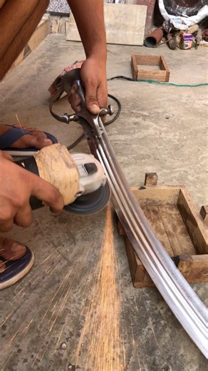 Sword Sharpening in angle grinder #viral #forgedfromiron #sharpening