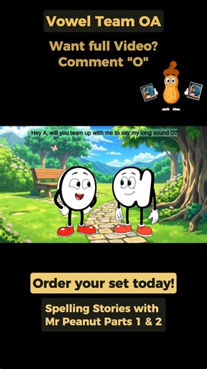 Hira Tariq | Montessori & Homeschooling Expert on Instagram: "How to Teach the Vowel Team "OA" (The Fun Way!) 🥜 Struggling to explain why "Boat" has an A in it? 🚤🤔 Let Mr. Peanut help! In this clip, we meet the Vowel Team OA. See how the letter A agrees to stand silently so O can make the Long O sound. This visual story helps kids remember the spelling rule forever! Want the full lesson? Drop an "O" in the comments! 👇 📚 Order your set of "Spelling Stories with Mr. Peanut" today to make read