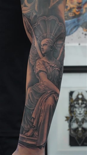 Stunning Angel Tattoo Sleeve Progress from Sydney