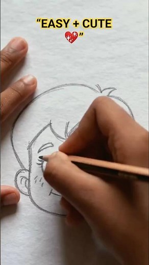 😍 Easy Cute Cartoon Face Drawing | Step-by-Step Pencil Sketch for Beginners ✏️