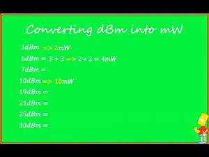 Convertendo dBm em mW