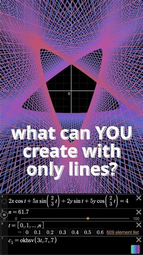 I made this with only straight lines #desmos #algebra #maths #mathart #math #lineart #equations