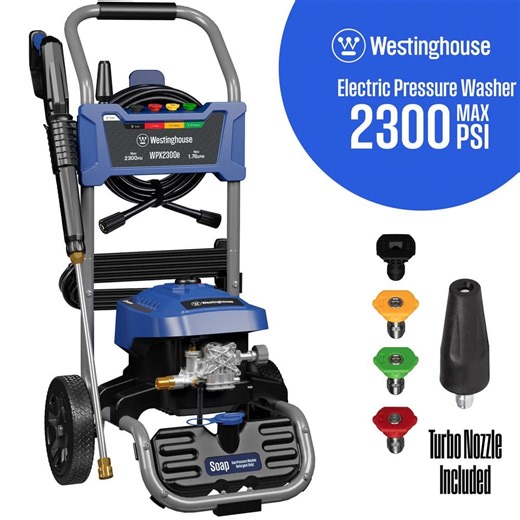 Reviews for Westinghouse 2300 Max PSI 1.76 Max GPM 13 Amp Cold Water Electric Powered Pressure Washer with Turbo Nozzle and 5-Quick Connect Tips | Pg 4 - The Home Depot