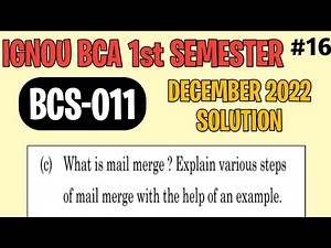 P16 - What is mail merge? Explain various steps of mail merge | Mail merging process in word