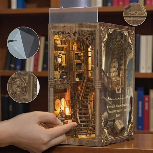 Ancient Library Book Nook Kit – DIY Miniature Bookshelf Decor, Historical Library Scene, Handmade Wooden Book Nook Gift for Readers - Etsy
