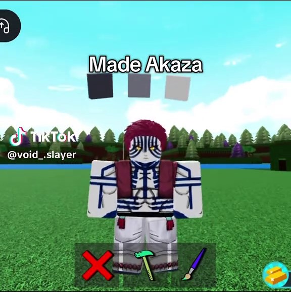Creating Akaza from Demon Slayer in Roblox