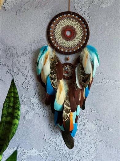 Authentic Dream Catcher Native American Inspired, Large Indian Art Apurple Black Dreamcatcher, Real Indigenous Style Traditional Traumfanger - Etsy