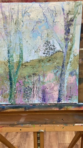 I think I am finally finished with this oil and cold wax painting on paper. I really love the colour palatte now, very impressionistic in style. . . . ##pembrokeshireartist #landscape #oilpainting #impressionistic