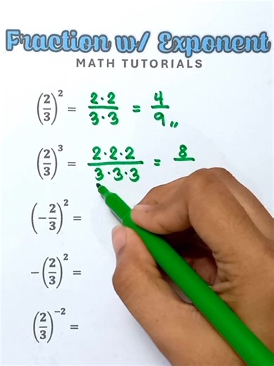 15K views · 331 reactions | Fraction w/ Exponents‼️ #fractions #mathtutor #Mathematics #Teachergon #mathtutorial #mathreview #mathematics #mathhack #maths #MathViral #fbreels #MATH #math | Math Tutorials | Facebook