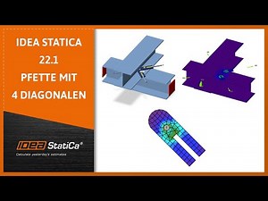IDEA StatiCa: Pfette-Riegel und Diagonalen direkt an der Pfette angeschlossen