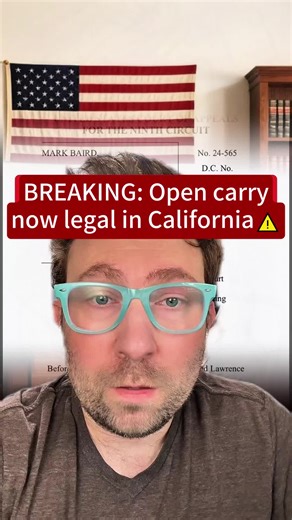California's New Open Carry Law: What You Need to Know! 🔍📜 #LegalAwareness #CaliforniaNews #GunRights #SafetyFirst #Viral #foryou #court. #fyp #california #concealcarry #breakingnews #secondamendment #fypシ #tiktok