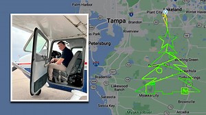 Pilot's festive flight path reveals Christmas tree over Central Florida