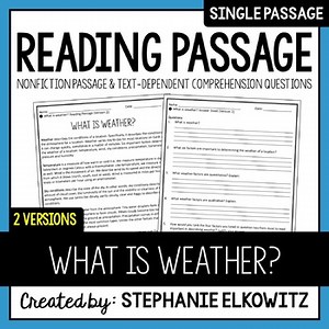 What is weather? Reading Passage | Printable & Digital
