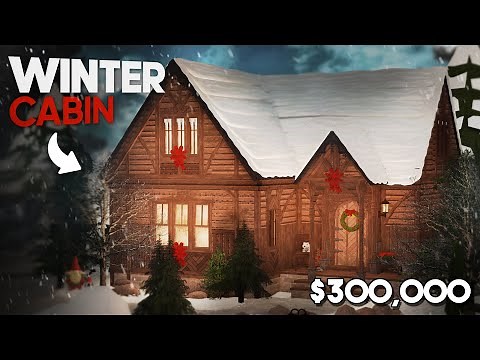Building a Winter Log Cabin in Bloxburg!