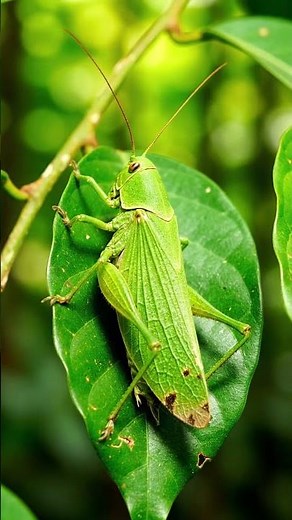 Is it a Leaf? NO! It's a Katydid! 🍃🦗 #shorts #camouflage #amazing| Insect World