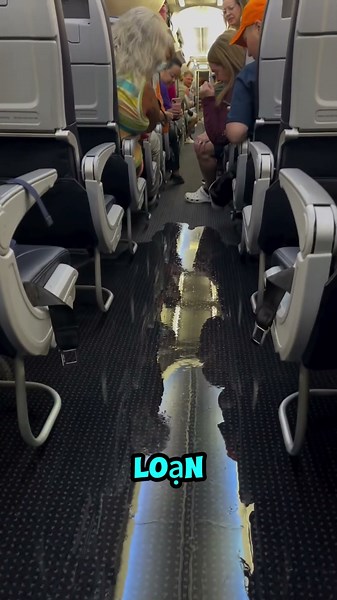 This is what happens if an airplane is flooded.