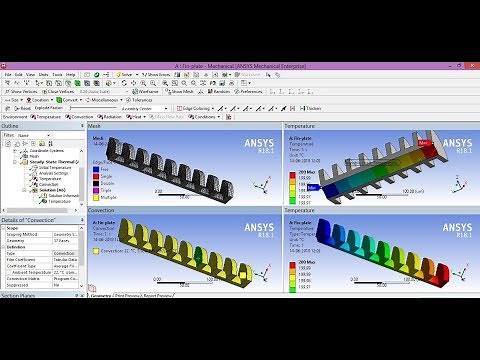Steady-State Thermal Analysis of Fins || Ansys Workbench 18.1 & 19.0 Tutorial ||PTC CREO 3.0