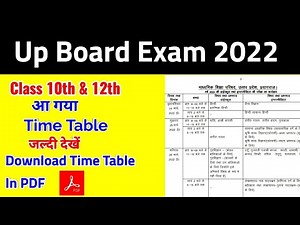 Up Board Time Table 2022 | Up Board Date Sheet 2022 | Up Board Exam 2022 | Class 10th & 12th