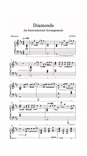 Learn to Play Diamonds by Rihanna on Piano: Sheet Tutorial