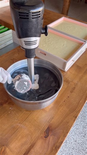 Ashley Marie Soap Co. on Instagram: "Making a lavender batch today ✨ The purple comes from alkanet root  and the scent is pure lavender bliss. If you love lavender, this bar was made for you!"